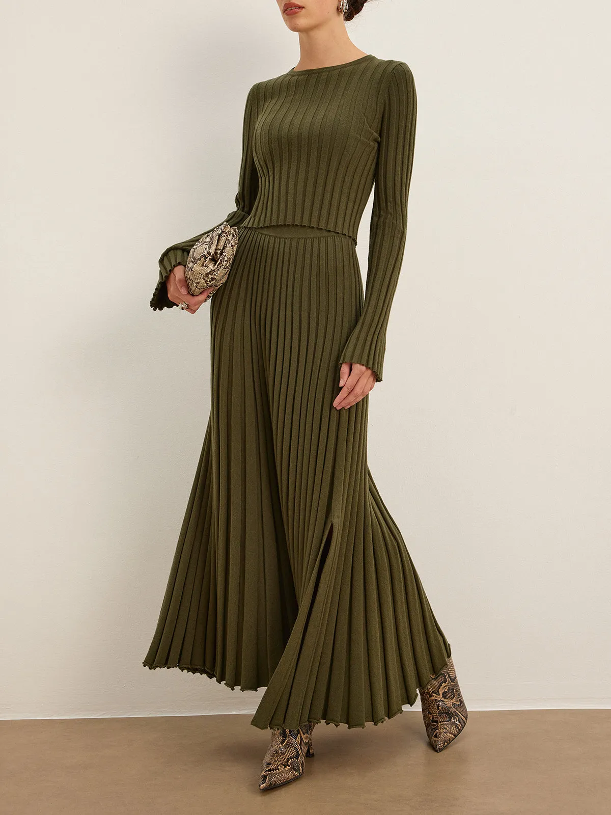 Lettuce Trim Ribbed Crop Sweater sold by COMMENSE product image thumbnail 4