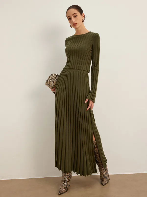 Lettuce Trim Ribbed Crop Sweater sold by COMMENSE