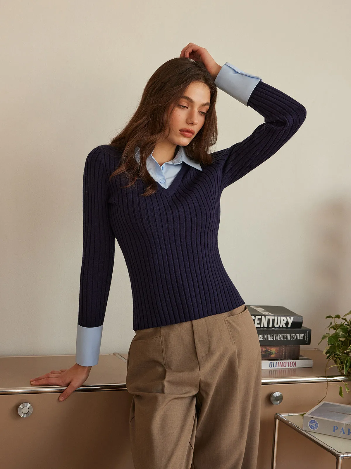 2 in 1 Slim Polo Sweater sold by COMMENSE