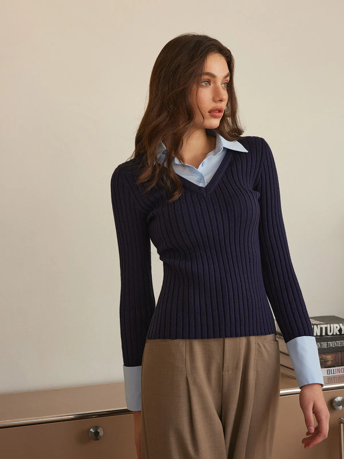 2 in 1 Slim Polo Sweater sold by COMMENSE product image thumbnail 3