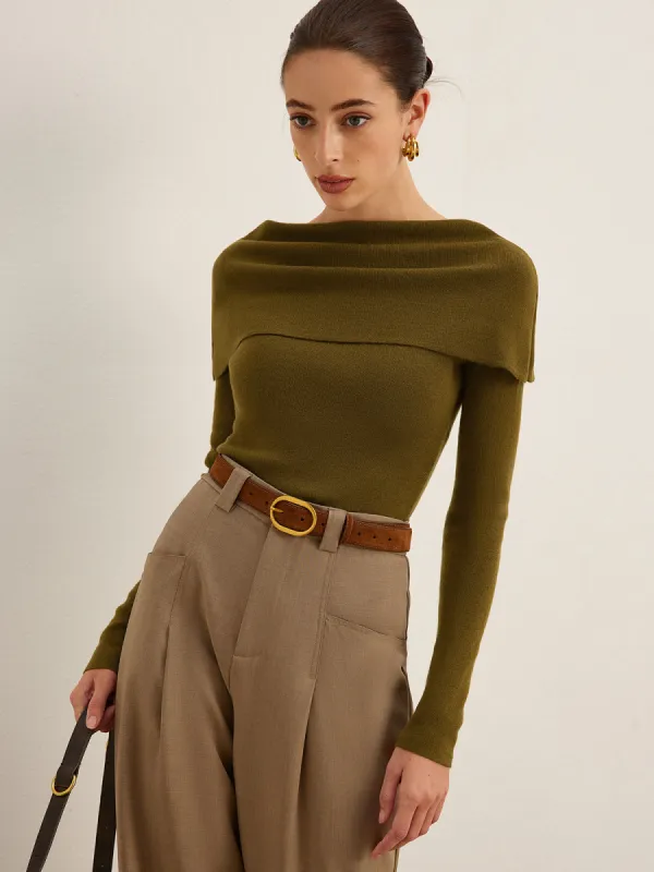 Wool-Blend Skinny Sweater sold by COMMENSE