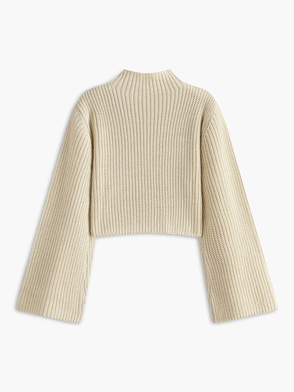 Wool-Blend Bell Sleeve Crop Shift Sweater sold by COMMENSE product image thumbnail 2
