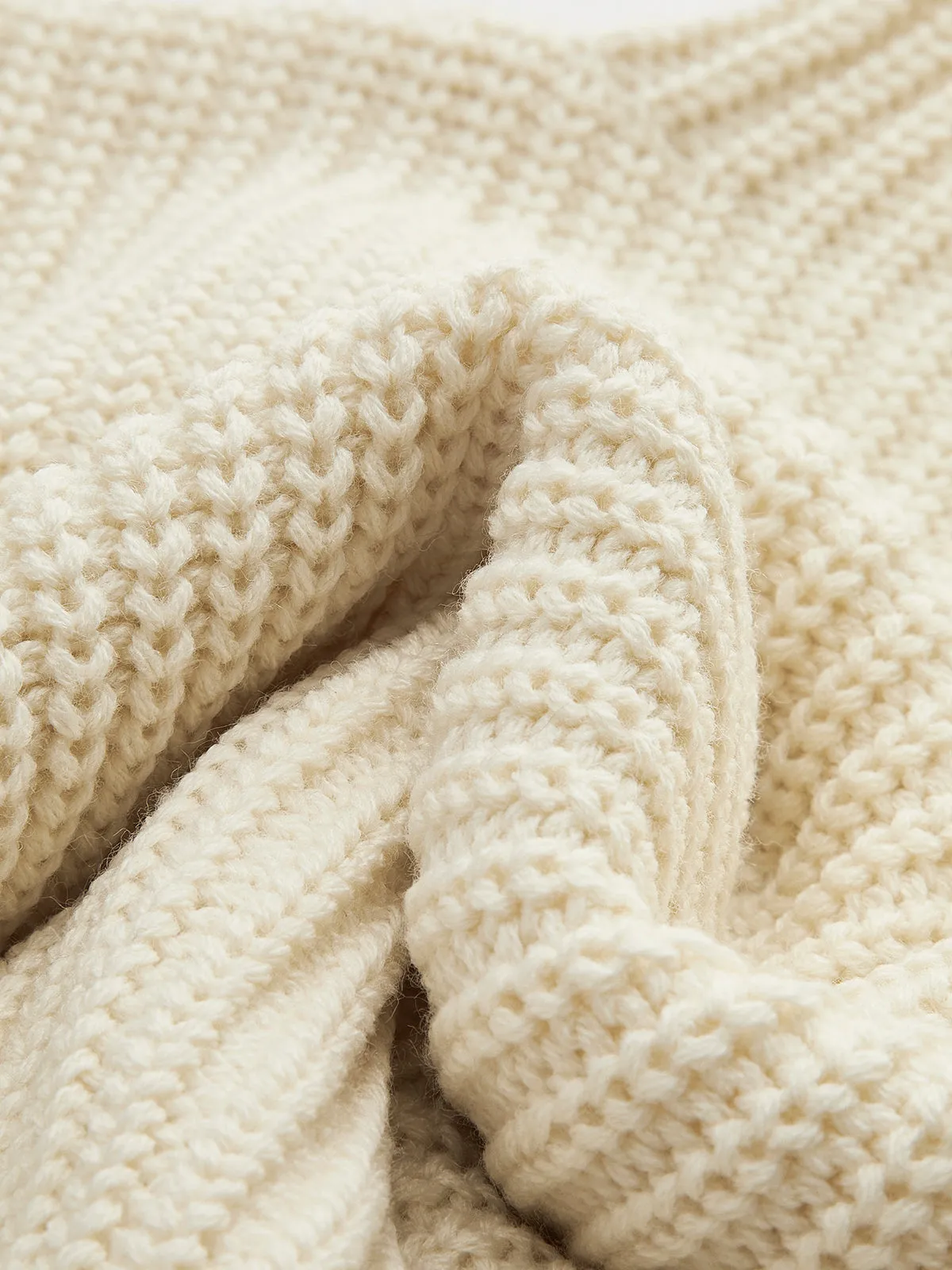 Wool-Blend Bell Sleeve Crop Shift Sweater sold by COMMENSE product image thumbnail 4