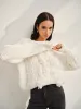 V-Neck Floral-Decor Shift Sweater sold by COMMENSE
