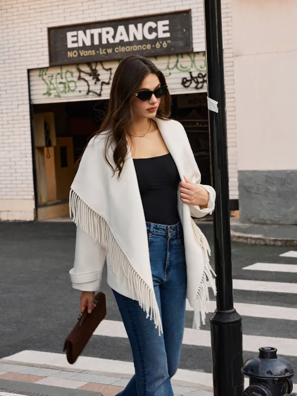 Tweed Tassel Winter Coat sold by COMMENSE