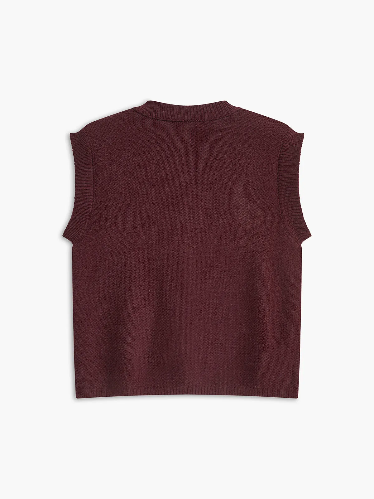 Crew Neck Metal Button Sweater Vest sold by COMMENSE product image thumbnail 2