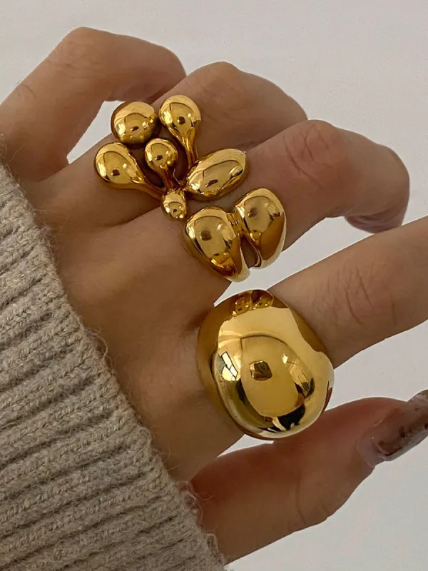 1pc Asymmetrical Chunky Open Ring made by COMMENSE