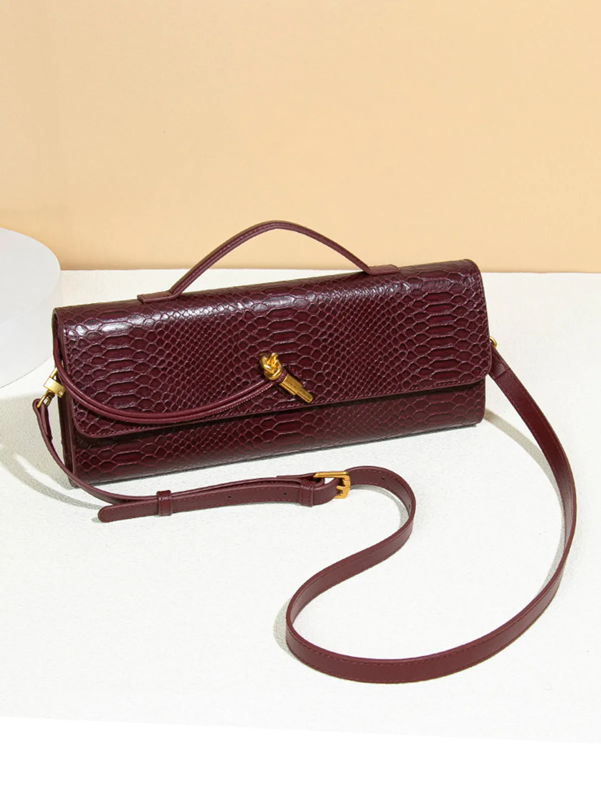 Two Way Flap Textured Shoulder Bag sold by COMMENSE product image thumbnail 3