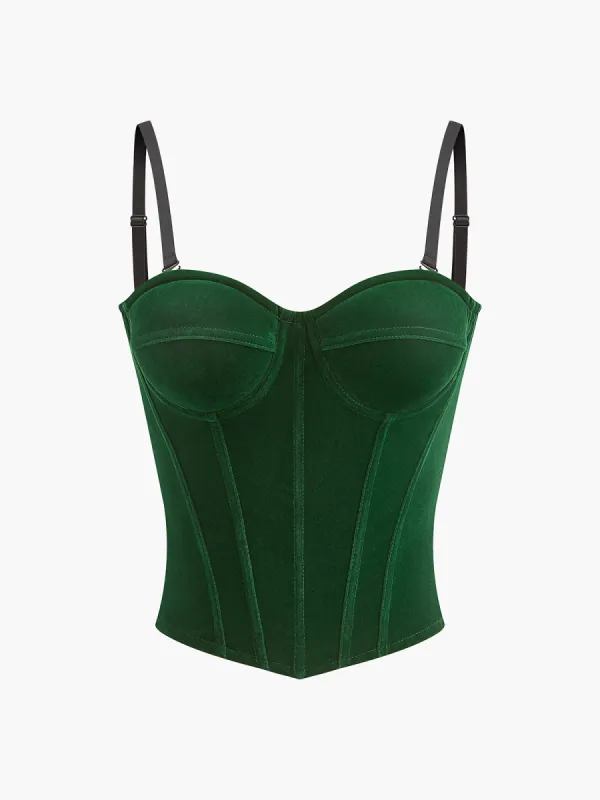 Velvet Piping Zipper Cami Top sold by COMMENSE