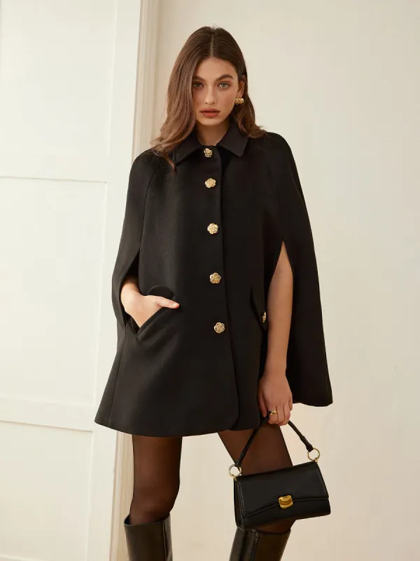 Camellia-Button Cloak sold by COMMENSE