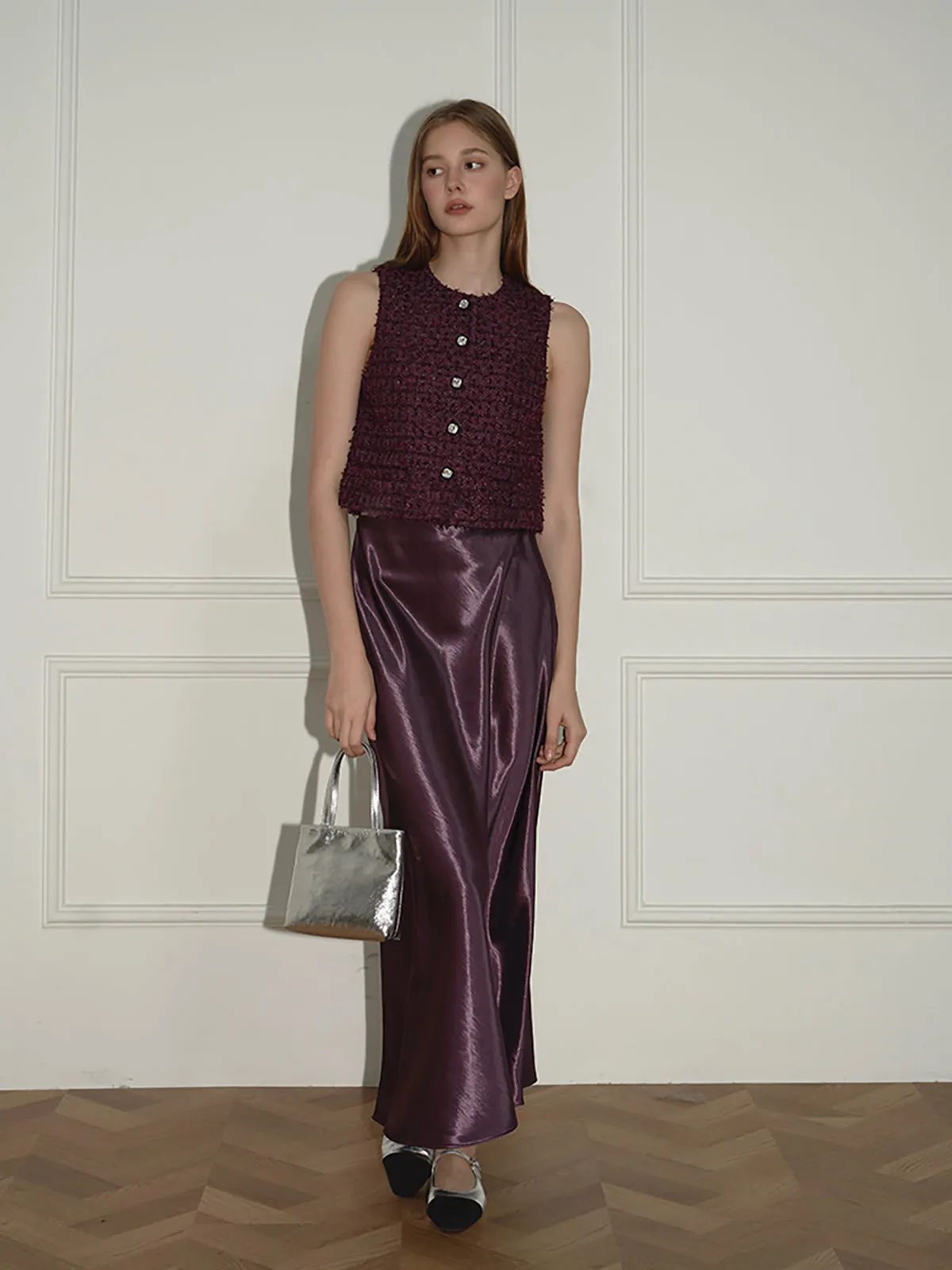 Tweed Button Short Vest sold by COMMENSE product image thumbnail 2