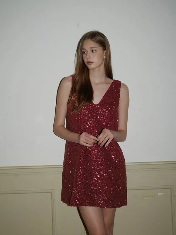 Sequins Tank Short Dress sold by COMMENSE