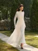 Mock Neck Lace Flowy Long Dress sold by COMMENSE
