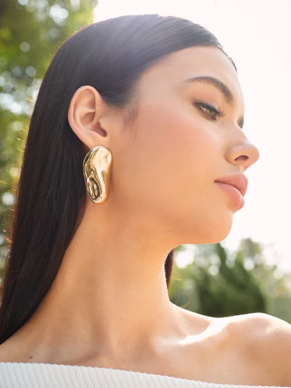 Asymmetric Chunky Stud Earrings sold by COMMENSE