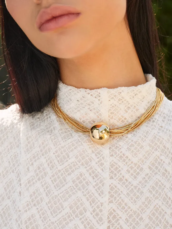 Multi-Chain Glossy Ball Choker sold by COMMENSE