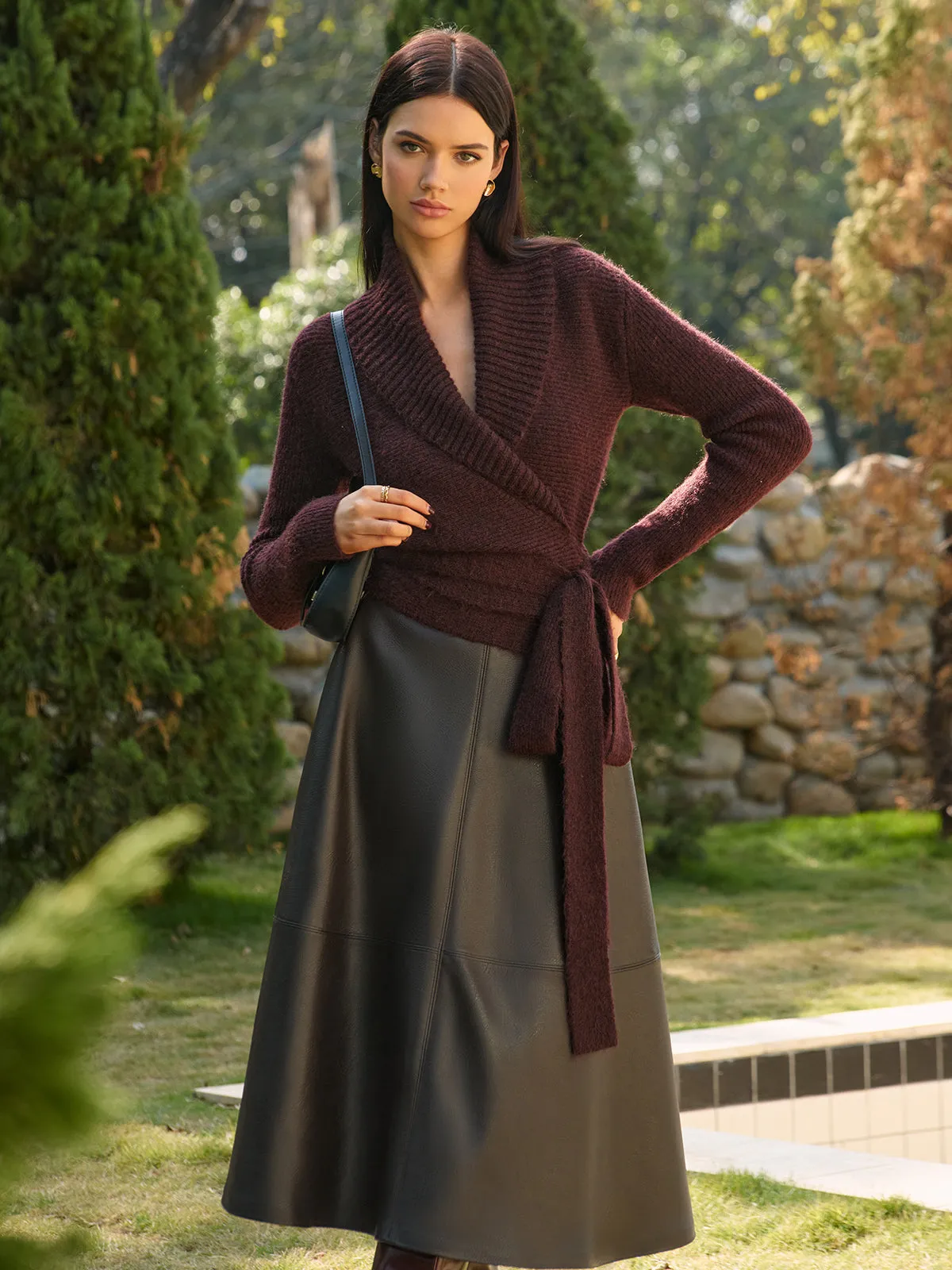 Wool-Blend Lace Up Knit Top sold by COMMENSE product image thumbnail 2