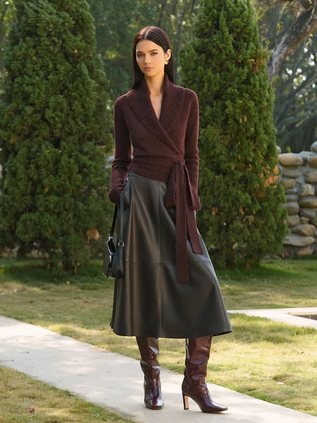 Wool-Blend Lace Up Knit Top sold by COMMENSE product image thumbnail 3