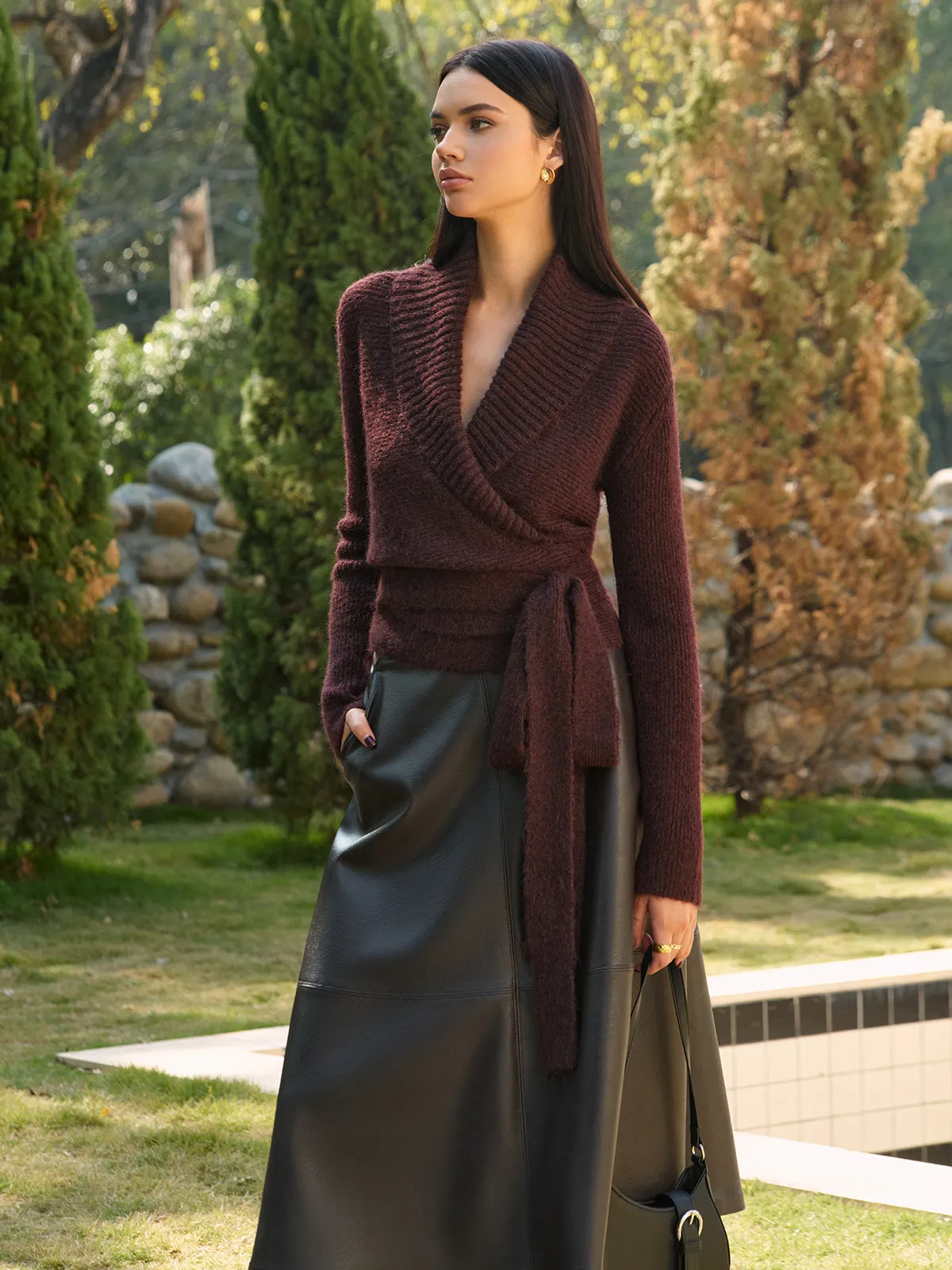 Wool-Blend Lace Up Knit Top sold by COMMENSE product image thumbnail 5