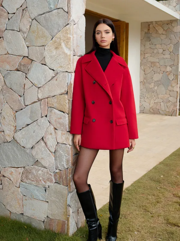 Button Warm Lapel Coat sold by COMMENSE