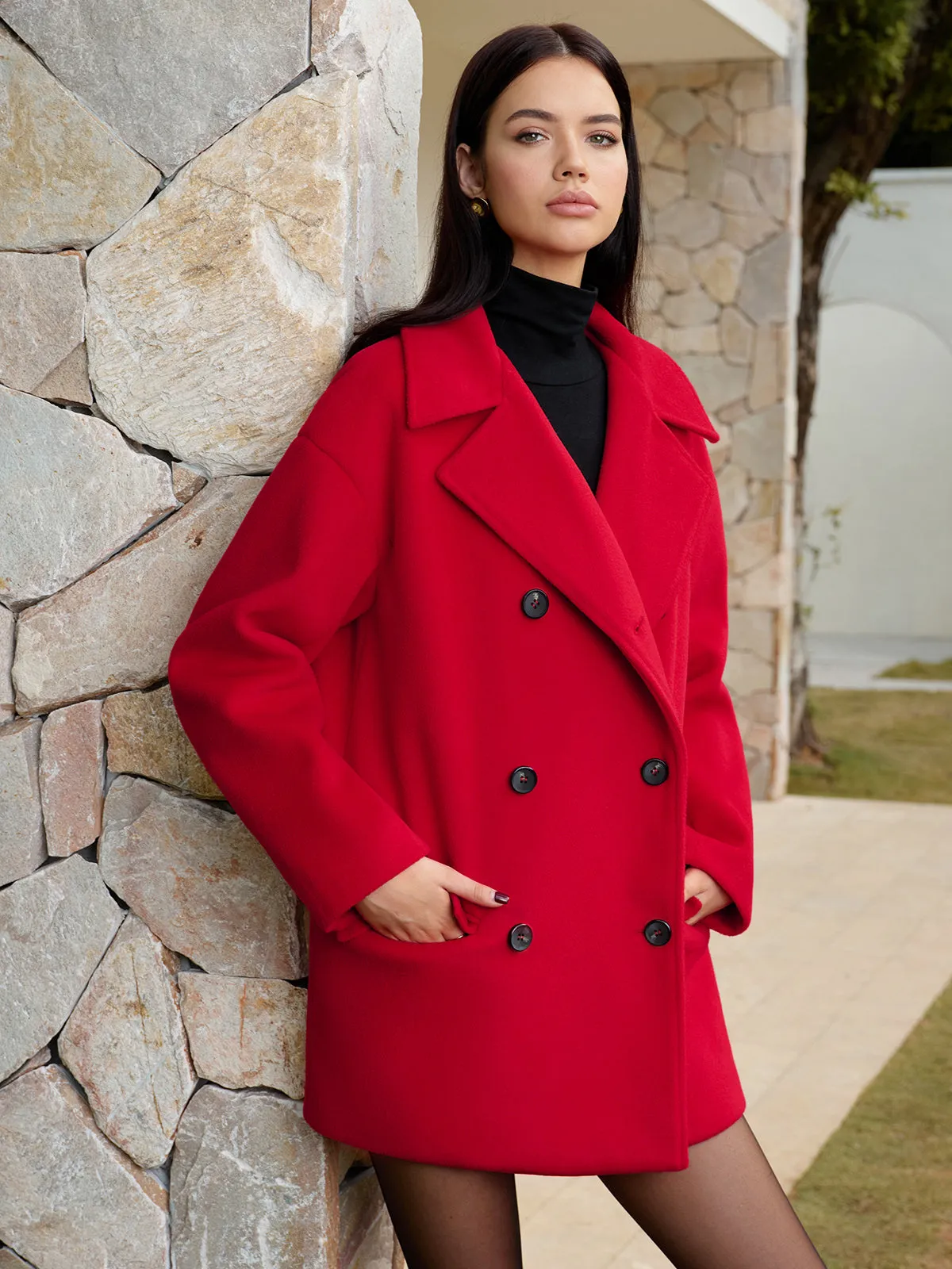 Button Warm Lapel Coat sold by COMMENSE product image thumbnail 2
