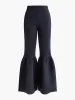 Mid-Waist Ruffle Sweater Pants sold by COMMENSE