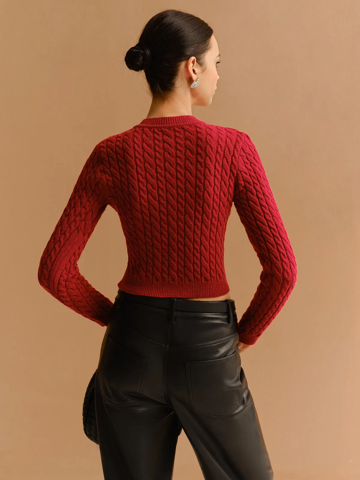 Cutout Twist Crop Sweater sold by COMMENSE product image thumbnail 5