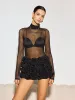 Mock Neck Sheer Mesh T-Shirt sold by COMMENSE