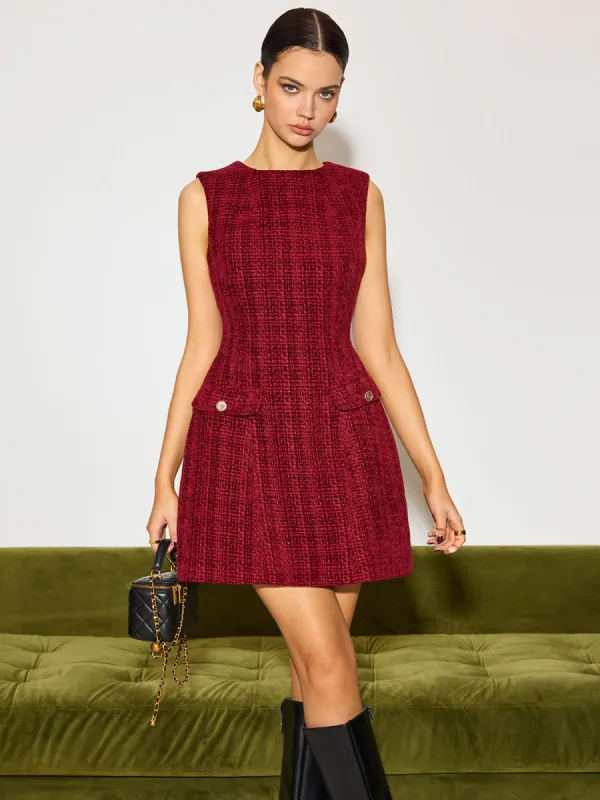 Minimalist Tweed Tank Short Dress sold by COMMENSE