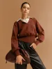 2 in 1 Lapel Cinched Sweater sold by COMMENSE