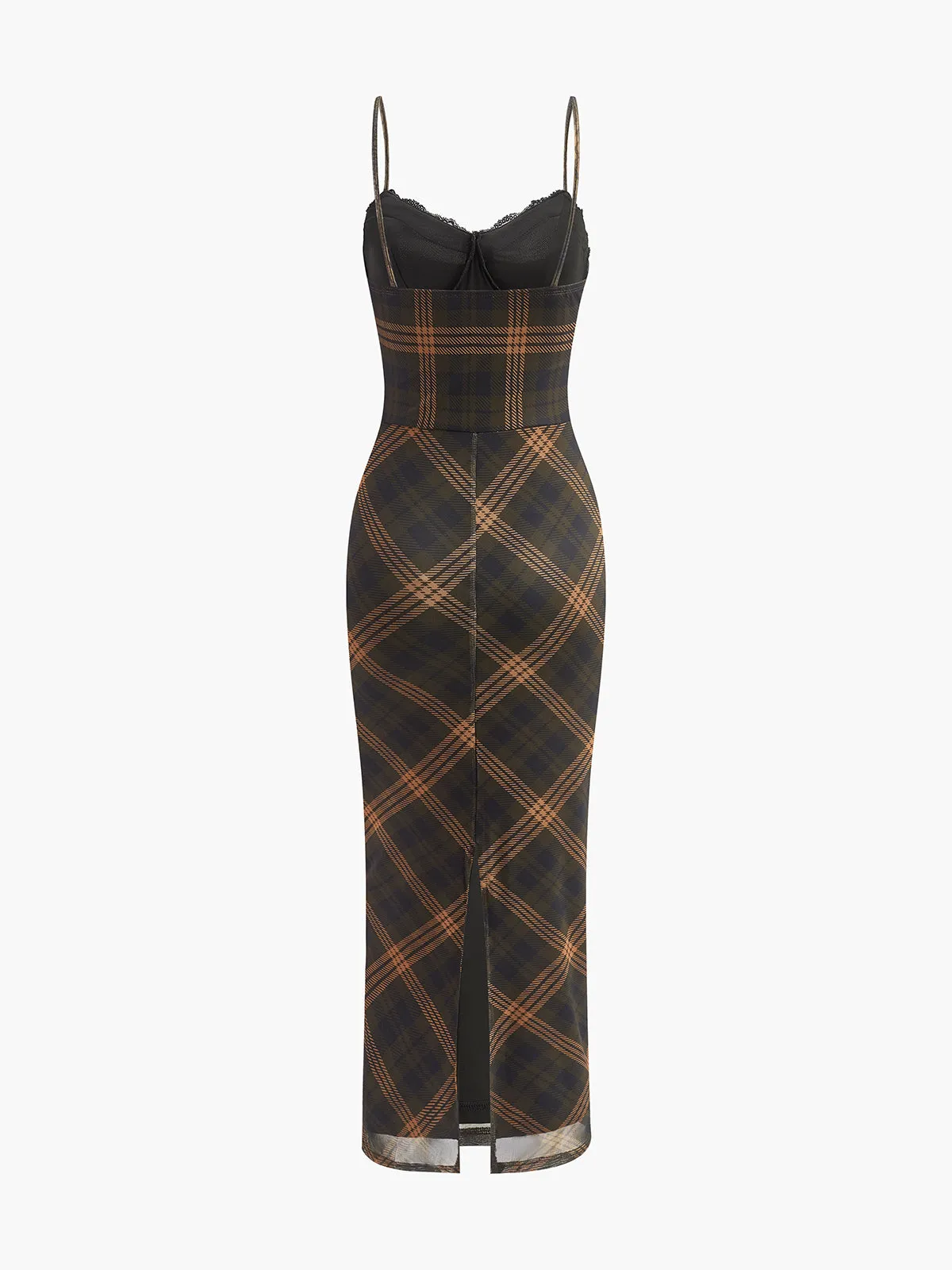 Sweetheart Checked Tulle Cami Dress sold by COMMENSE product image thumbnail 2