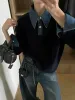 2 in 1 Panel Lapel Sweater sold by COMMENSE