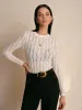 Textured Semi-Sheer Slim T-Shirt sold by COMMENSE