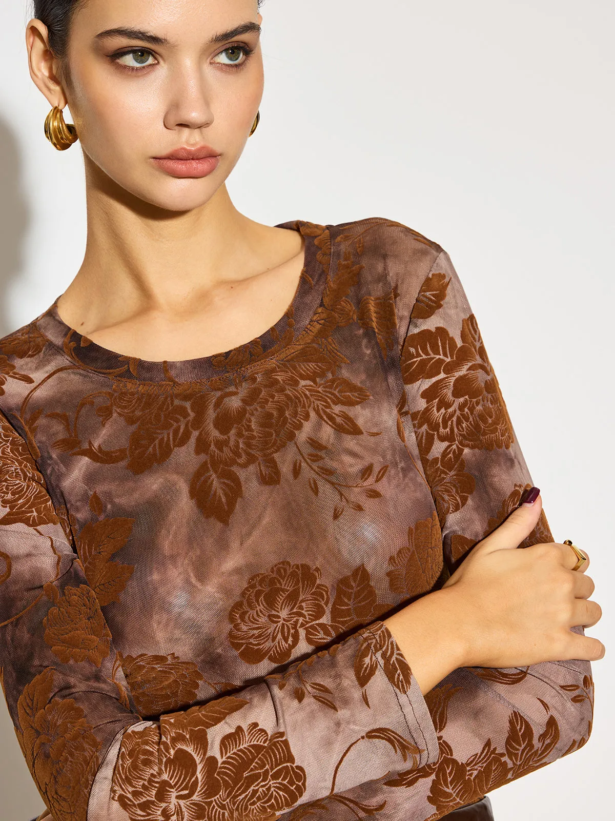 Tye Dye Printed Slim Mesh Top sold by COMMENSE product image thumbnail 5