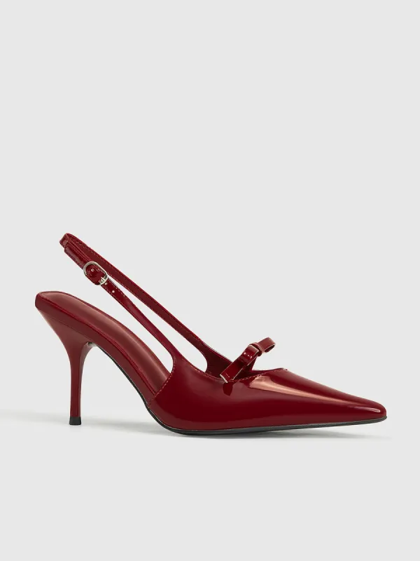 Pointed Toe Bow-Decor Slingback Pumps sold by COMMENSE