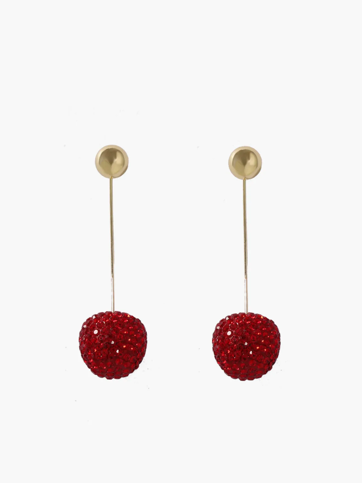 Rhinestone Cherry Stud Earrings sold by COMMENSE product image thumbnail 2