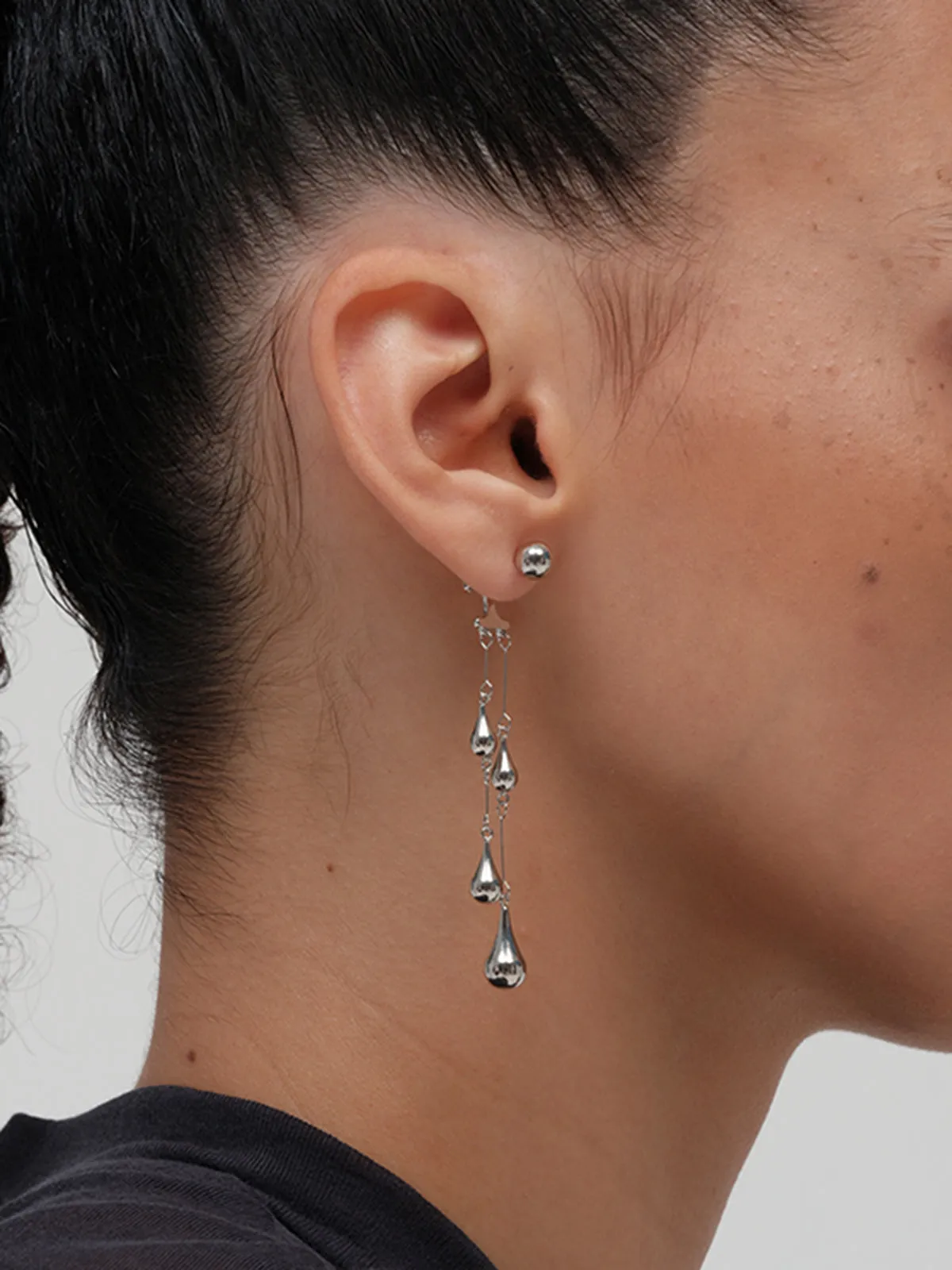 Water Drop Tassel Stud Earrings sold by COMMENSE