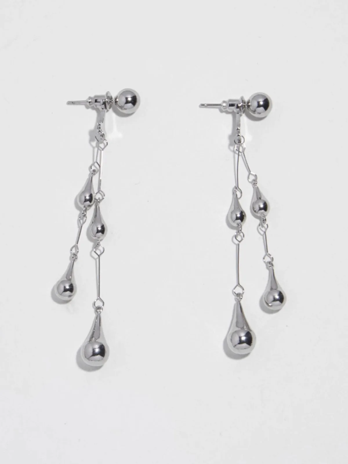 Water Drop Tassel Stud Earrings sold by COMMENSE product image thumbnail 4
