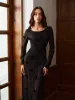 3D Flower Long Sleeve Dress sold by COMMENSE