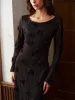 3D Flower Long Sleeve Dress sold by COMMENSE