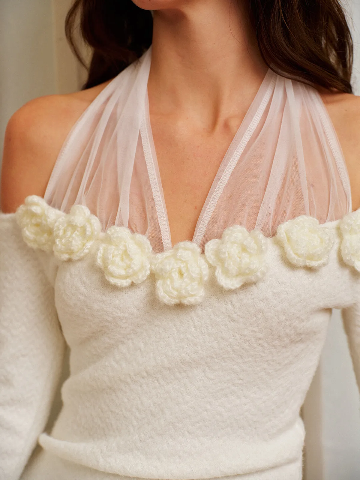 3D Flower Bow-Decor Sweater Dress sold by COMMENSE product image thumbnail 2