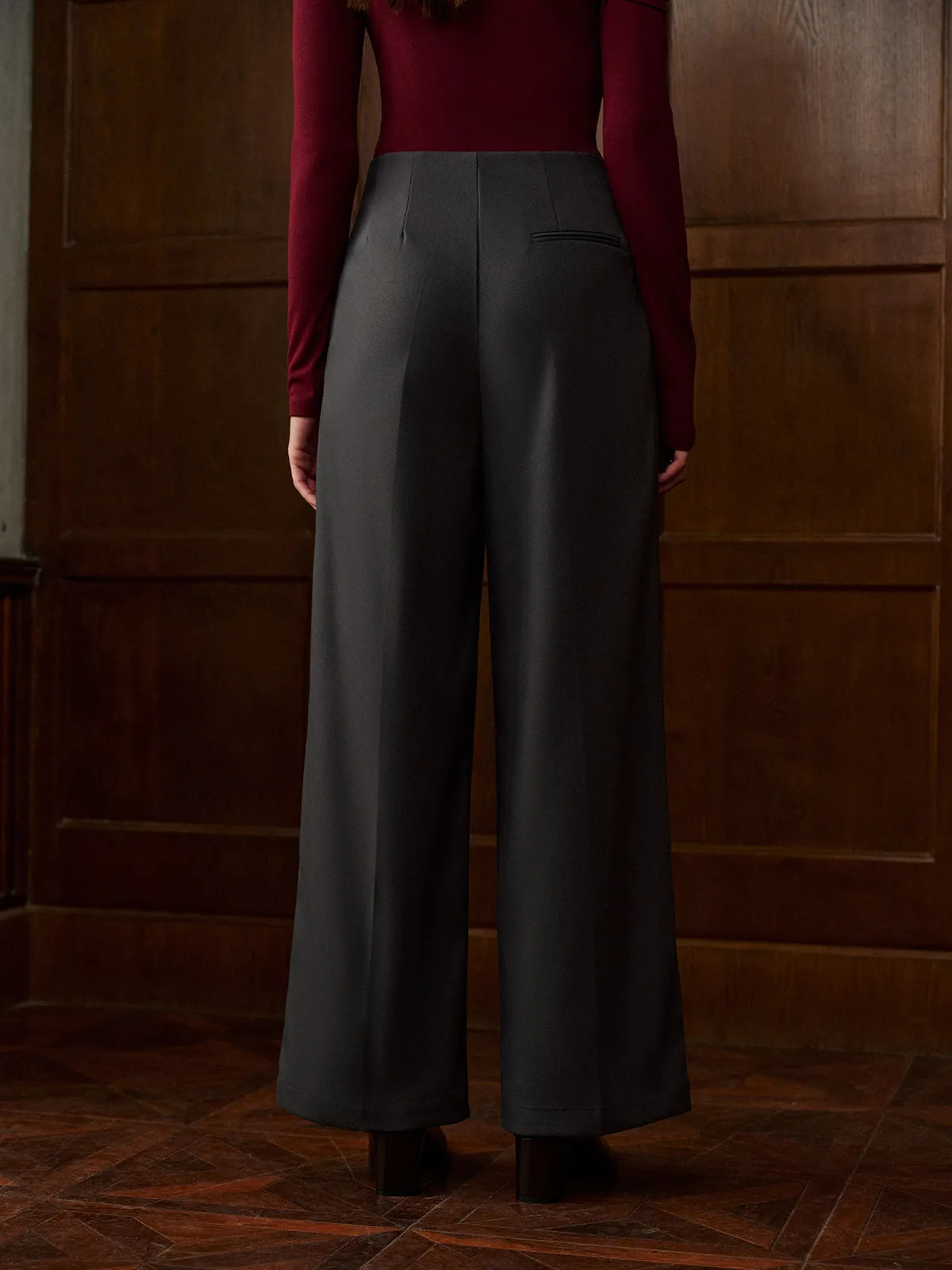 Minimalist High-Waist Wide-Leg Pants sold by COMMENSE product image thumbnail 5