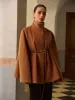 Stand Collar Lariat-Belted Warm Cloak sold by COMMENSE