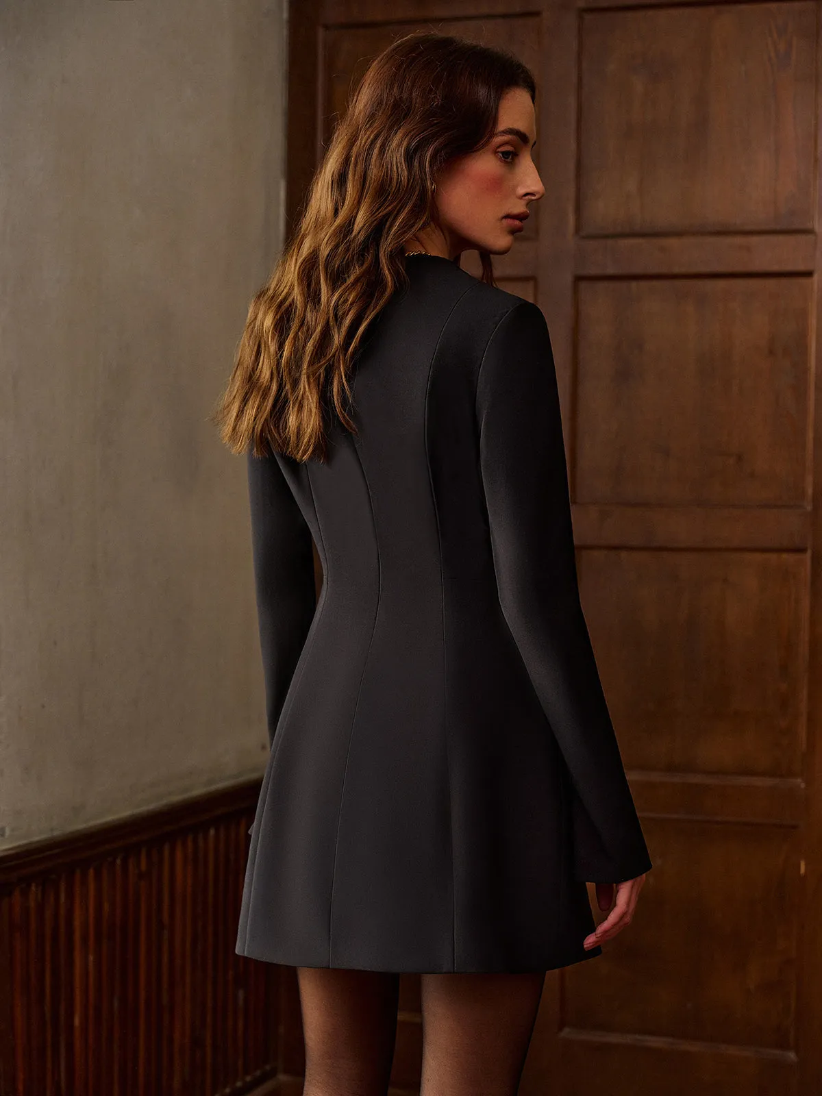 V-Neck Piping Short Dress sold by COMMENSE product image thumbnail 4