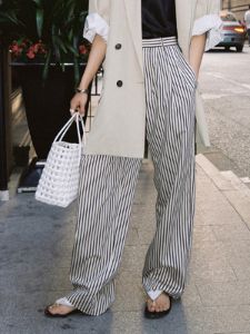 Pinstripe Wide Leg Pants sold by COMMENSE