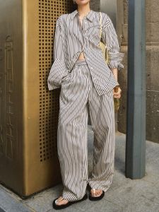 Pinstripe Wide Leg Pants sold by COMMENSE