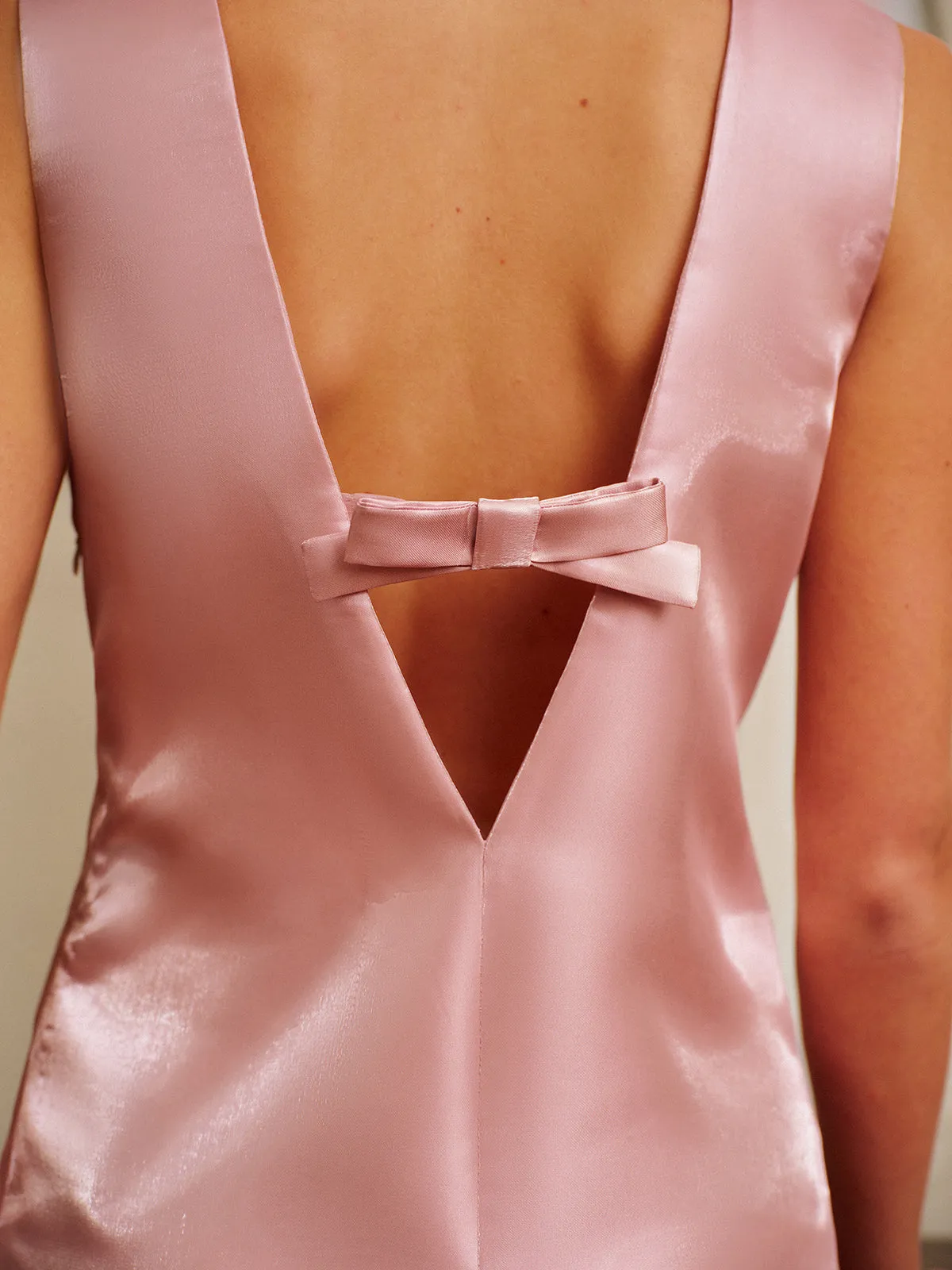 Backless Bow-Decor Tank Short Dress sold by COMMENSE product image thumbnail 3