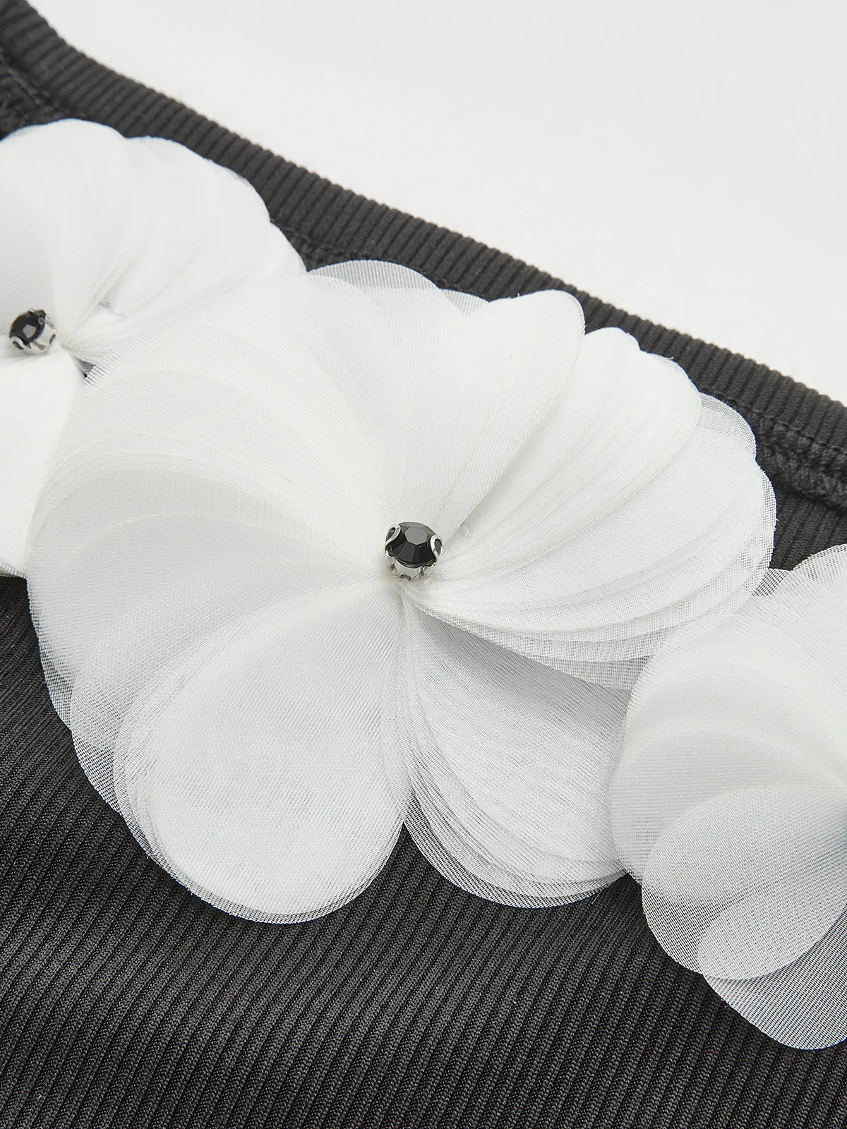 Off-Shoulder Floral Decor T-Shirt sold by COMMENSE product image thumbnail 2