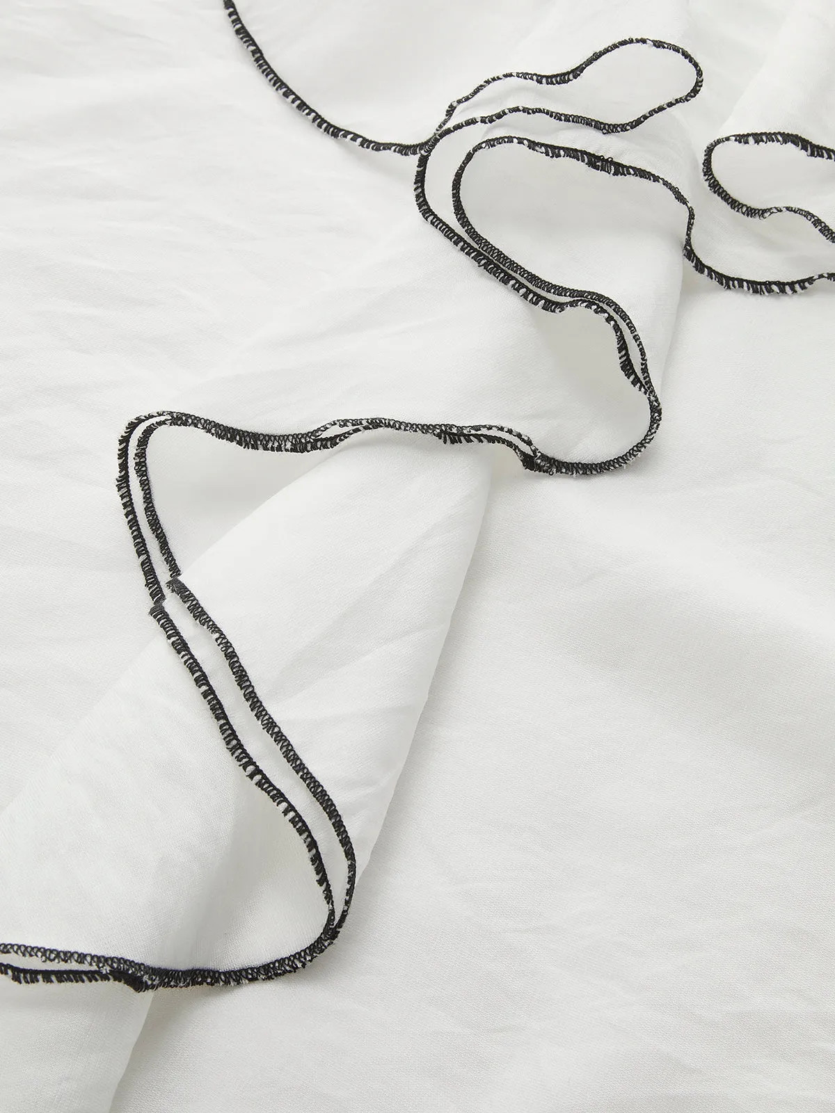 Contrast Binding Ruffle Thin Blouse sold by COMMENSE product image thumbnail 3