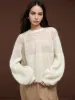 Wool-Blend Semi-Sheer Shift Knit Top sold by COMMENSE