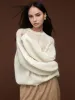 Wool-Blend Semi-Sheer Shift Knit Top sold by COMMENSE